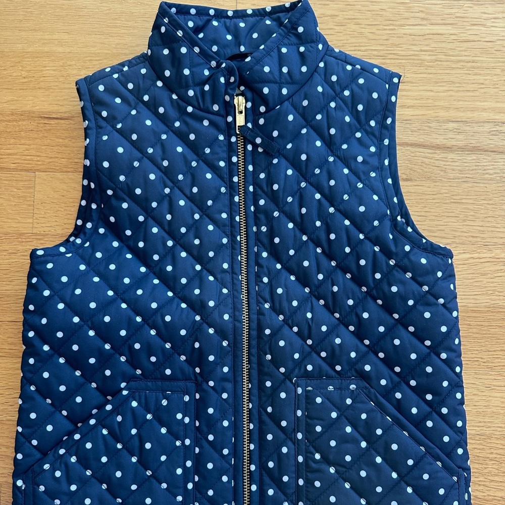Preppy Crewcuts Navy and White Polka Dot Vest kids 7